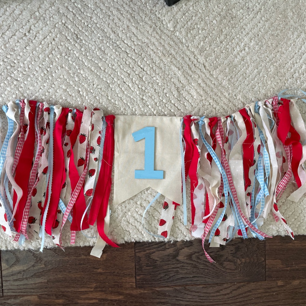High chair bunting 1st birthday banner